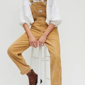 “Vintage" Cropped Corduroy Overalls